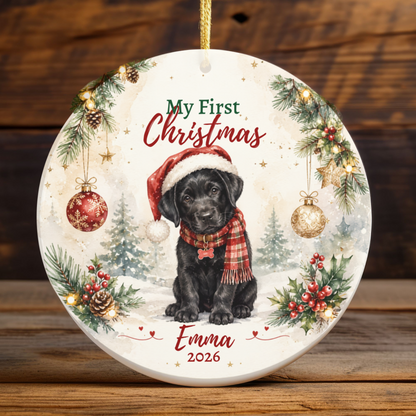 Personalized Puppy First Christmas Ornament, Custom Dog Keepsake Gift