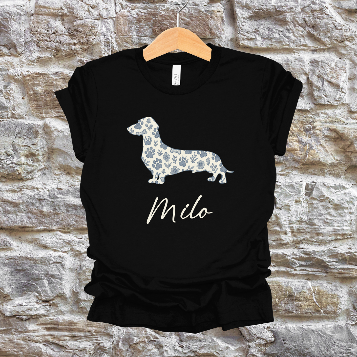 Personalized Dachshund Toile Dog Paw Shirt