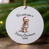 Load image into Gallery viewer, Christmas Poodle Ornament, Christmas Lights Dog Keepsake
