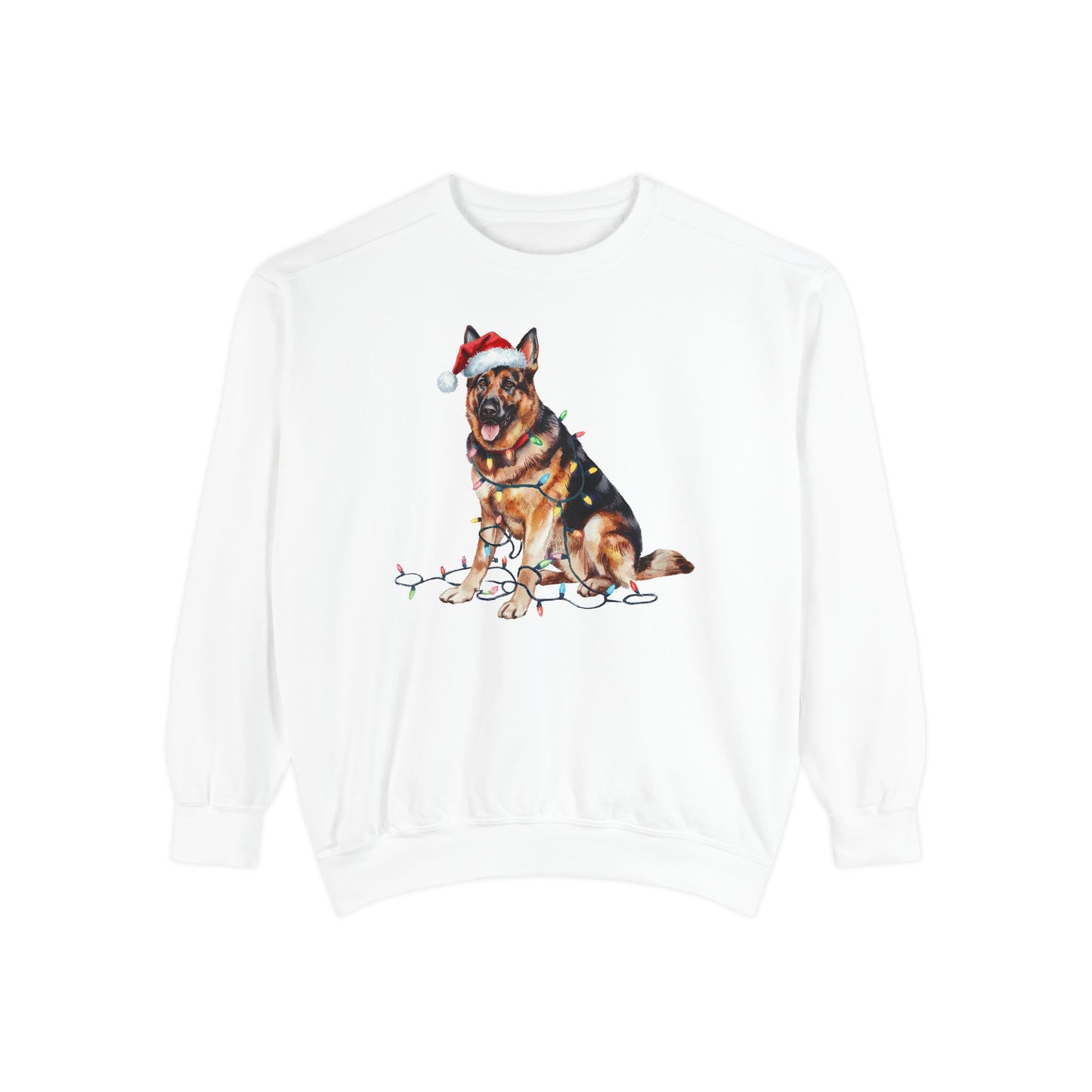 Christmas German Shepherd Sweatshirt, Christmas Lights Dog, Christmas Dog, German Shepherd Mom, Gift for Dog Lover, German Shepherd