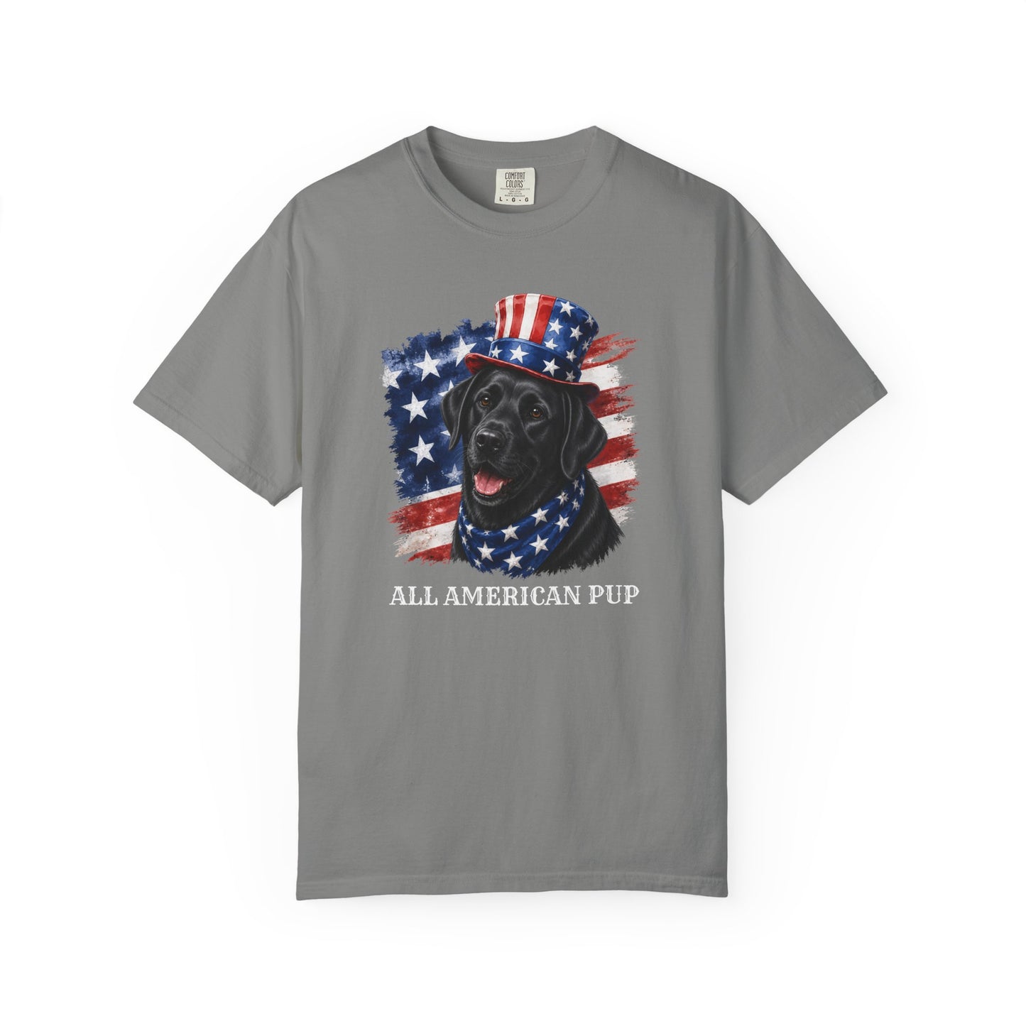 Patriotic Black Lab All American Pup Shirt