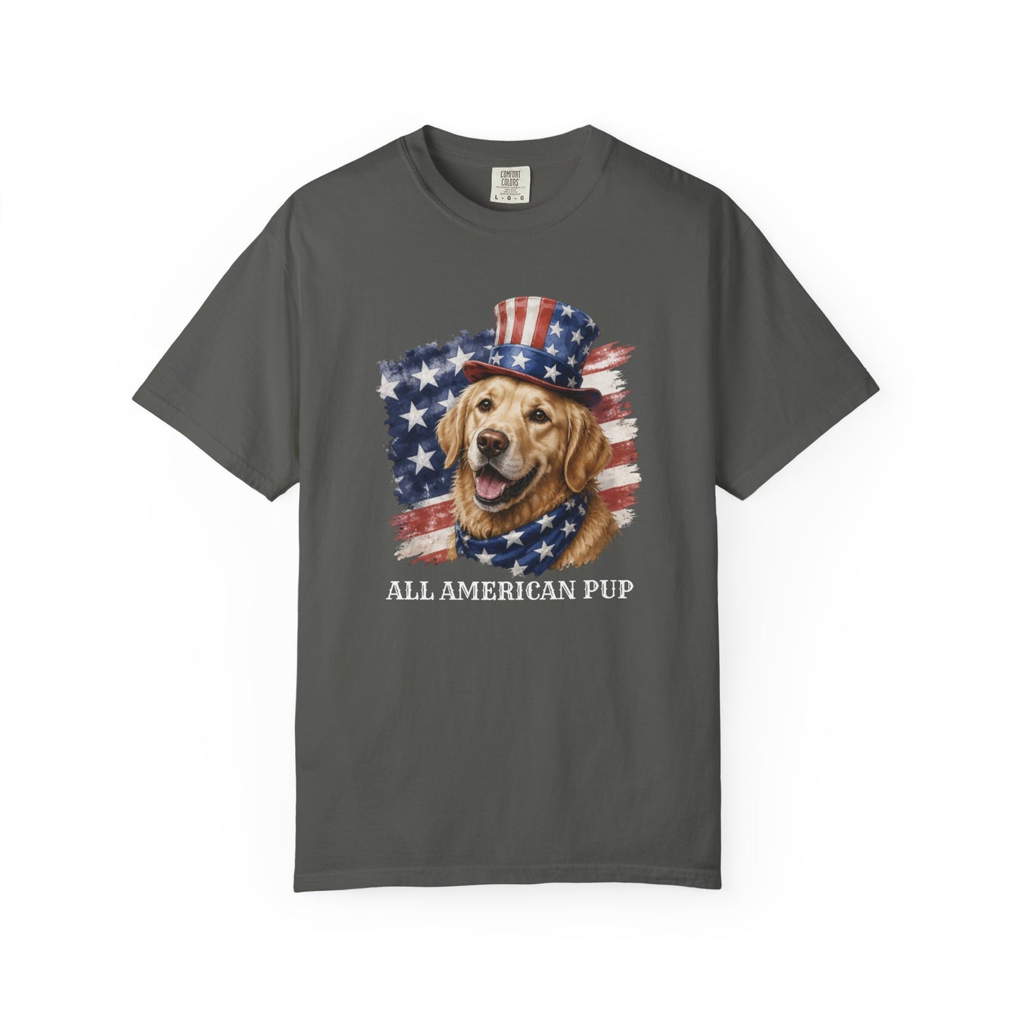 Patriotic Golden Retriever All American Pup Shirt