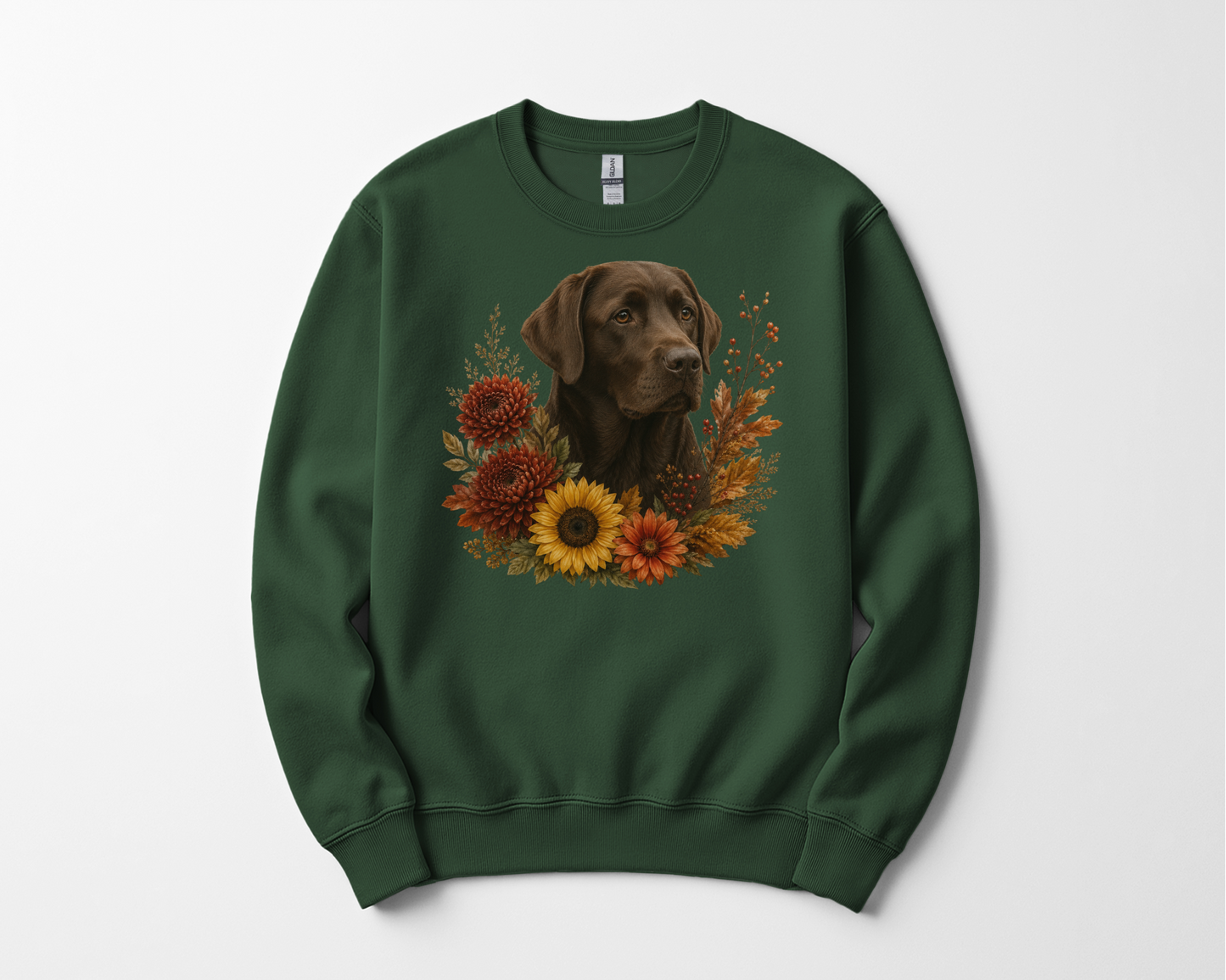 Chocolate Labrador Autumn Floral Sweatshirt