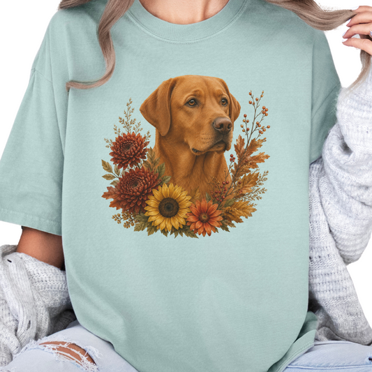 Fox Red Labrador Autumn Floral Shirt