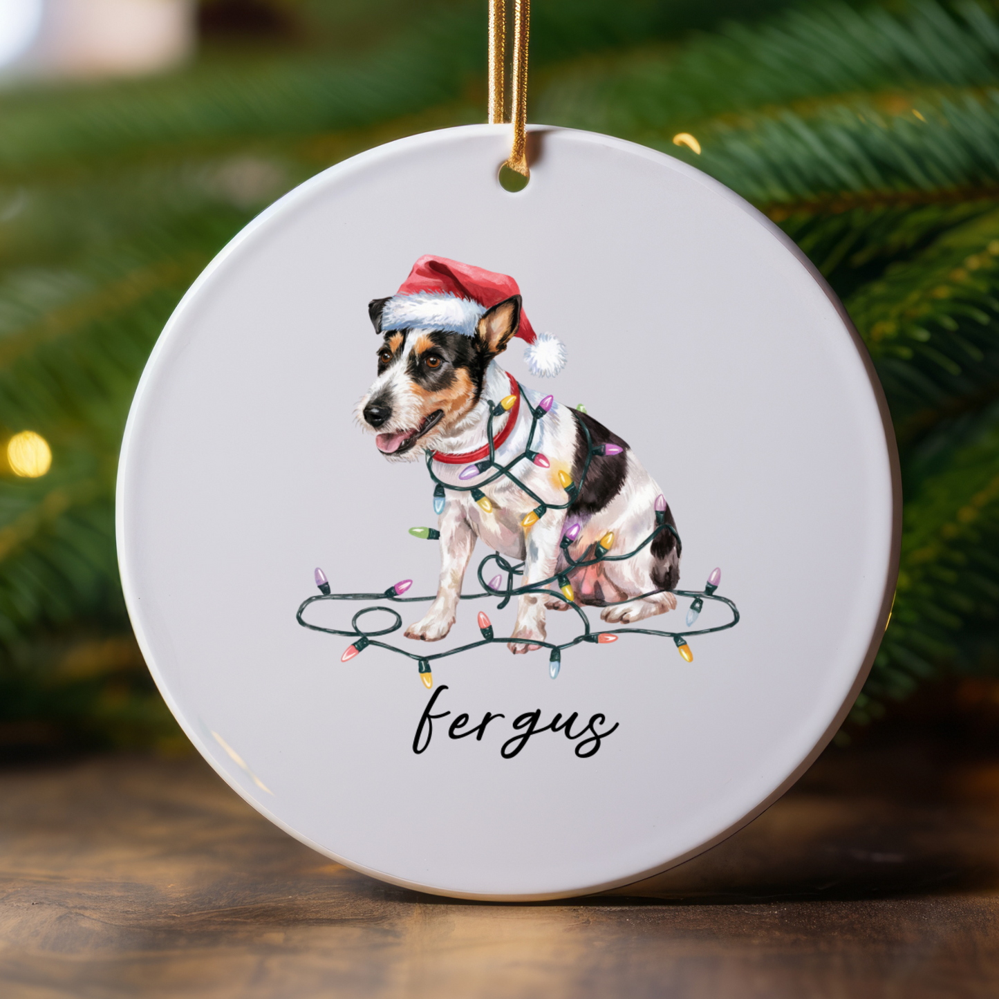 Personalized Rat Terrier Ornament, Custom Dog Lover Gift