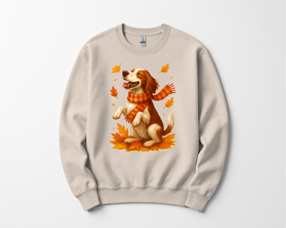 Springer Spaniel Fall Sweatshirt, Cozy Autumn Dog Sweatshirt, Dog Lover Fall Apparel, Cute Dog Autumn Outfit, Fall Dog Shirt