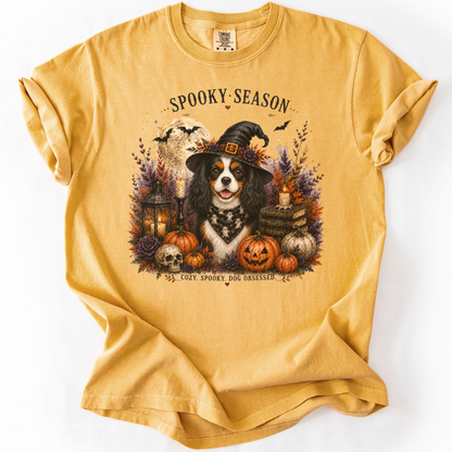 Tricolor Cavalier Spooky Season Dog Mom Halloween Shirt