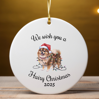 Load image into Gallery viewer, Christmas Pomeranian Ornament, Christmas Lights Dog Keepsake
