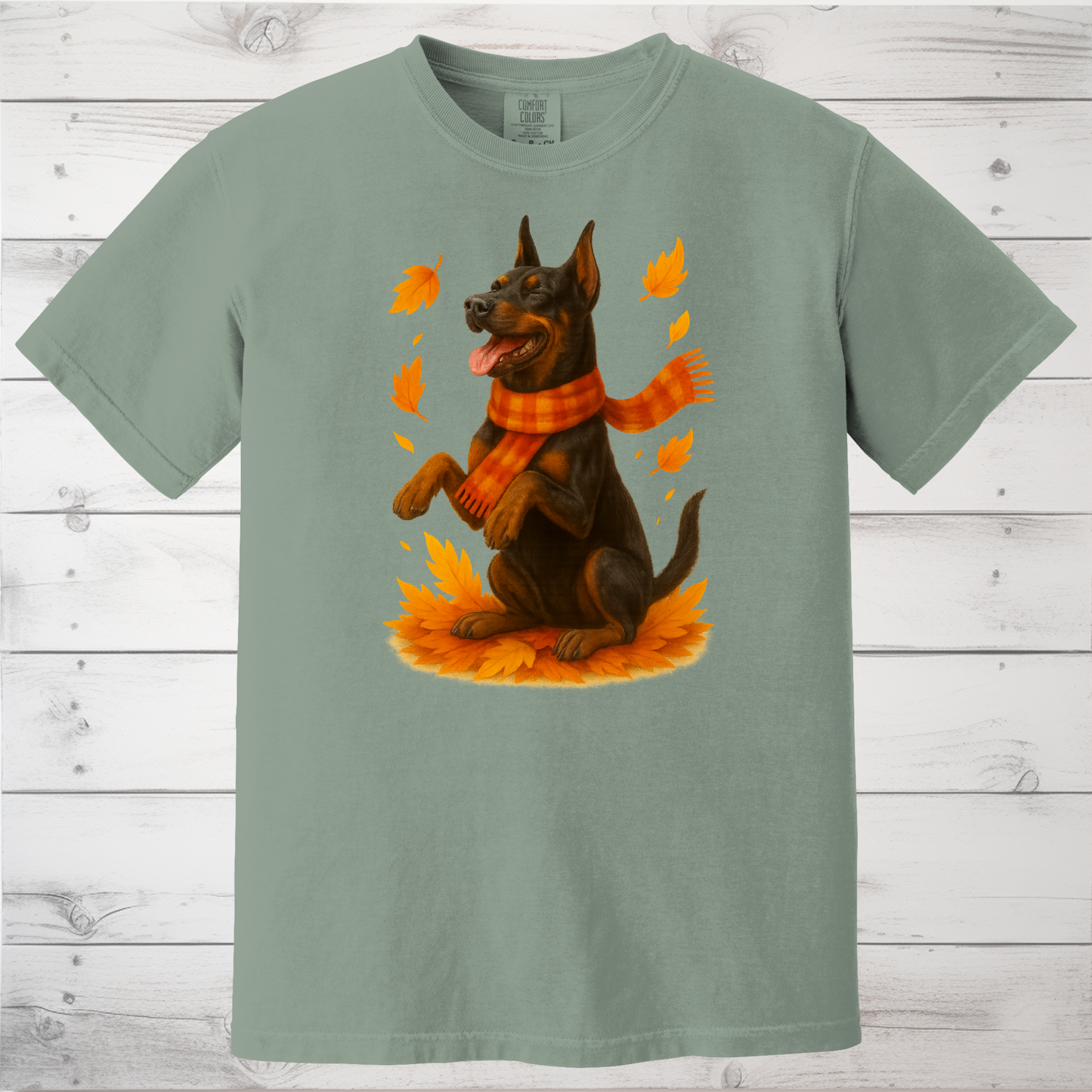 Doberman Autumn Sweater, Dog Lover Fall Apparel, Cozy Pet Sweatshirt Gift, Autumn Dog Fashion