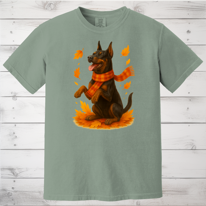 Doberman Autumn Sweater, Dog Lover Fall Apparel, Cozy Pet Sweatshirt Gift, Autumn Dog Fashion