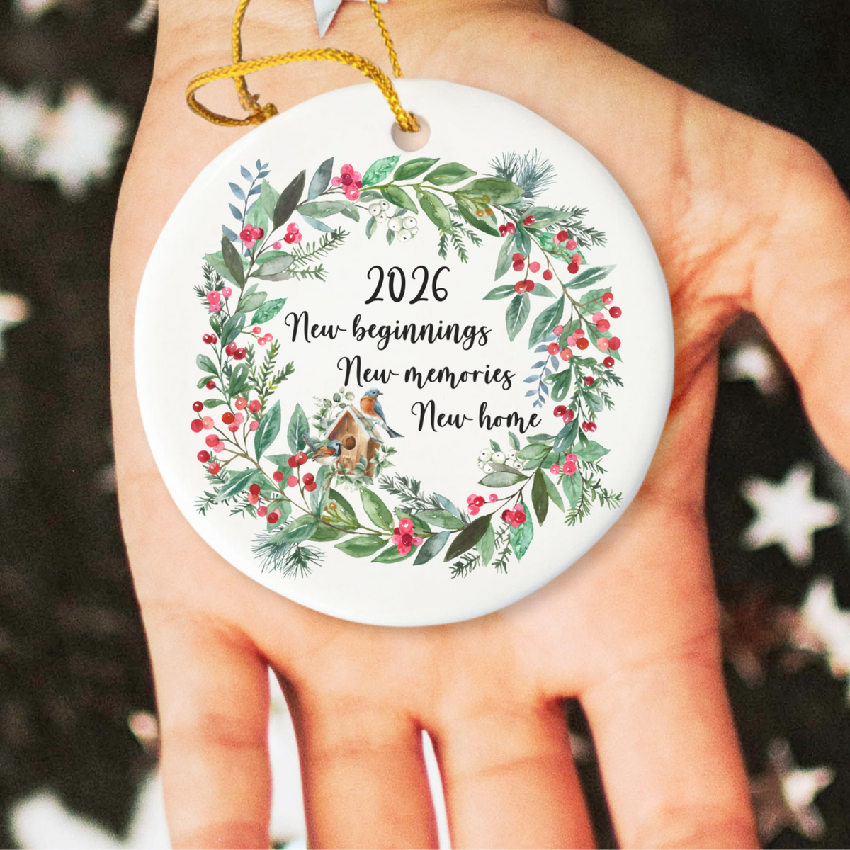 Personalized New Home Ornament, Christmas Holiday Ornament, New Beginnings, New Memories, First Home Ornament, First Christmas In New Home