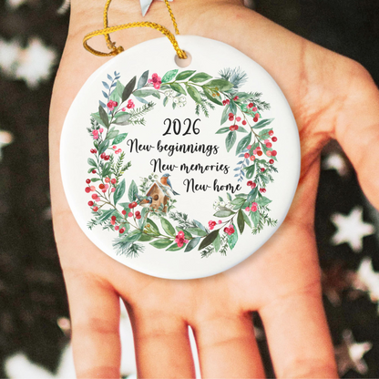 Personalized New Home Ornament, Christmas Holiday Ornament, New Beginnings, New Memories, First Home Ornament, First Christmas In New Home