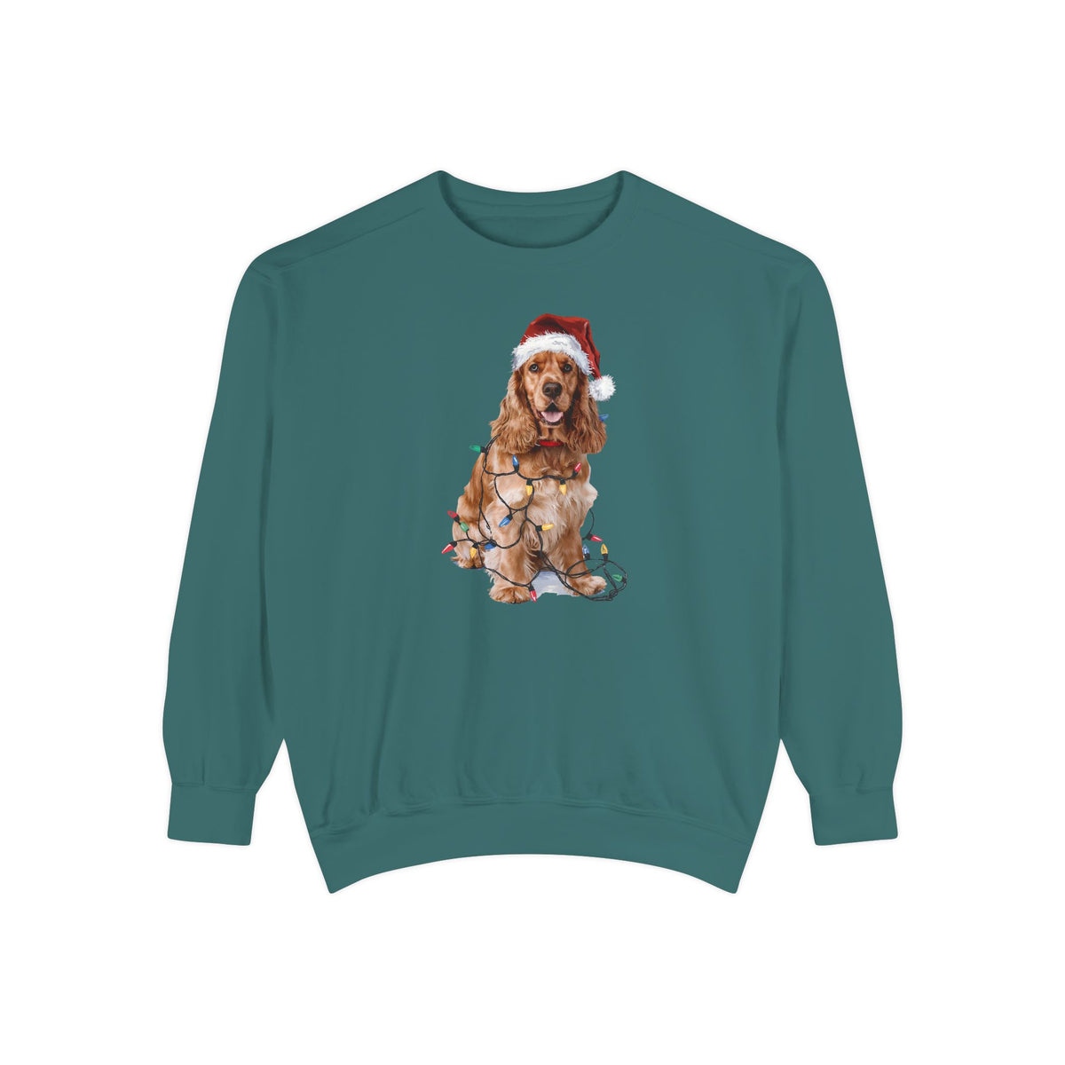 Christmas Cocker Spaniel Sweatshirt, Christmas Lights Dog