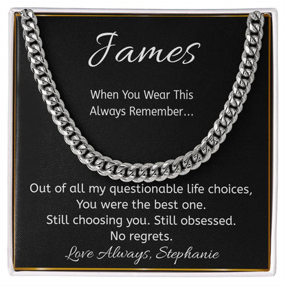 Funny Personalized Message Card Necklace – “Questionable Life Choice” Gift