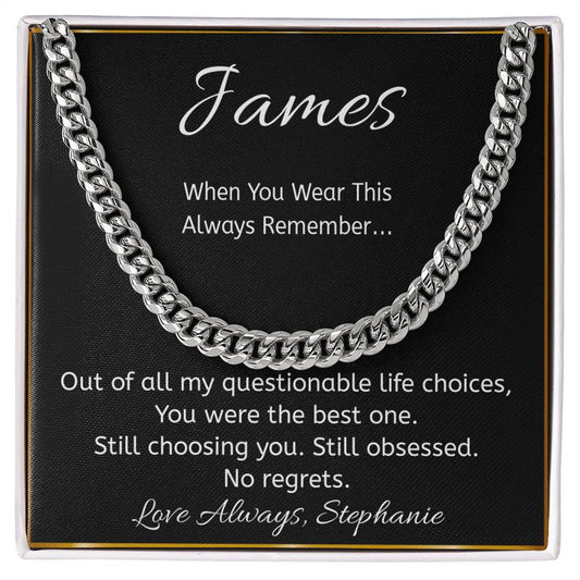 Funny Personalized Message Card Necklace – “Questionable Life Choice” Gift