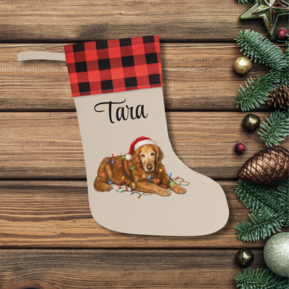 Personalized Dog Photo Christmas Stocking Custom Pet Name Holiday Decor