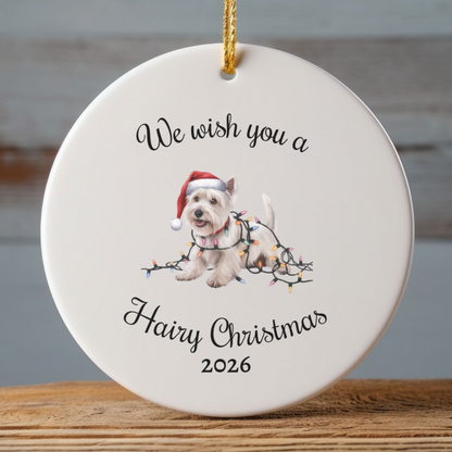 Christmas West Highland Terrier Ornament, Christmas Lights Dog Keepsake