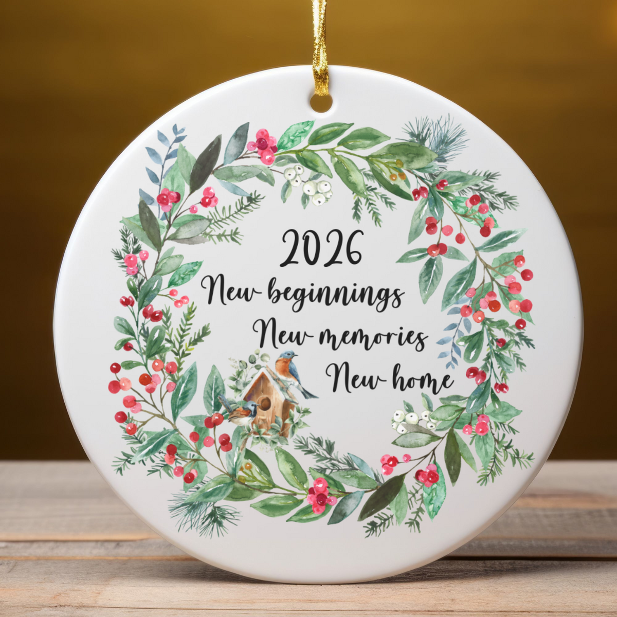 Personalized New Home Ornament, Christmas Holiday Ornament, New Beginnings, New Memories, First Home Ornament, First Christmas In New Home