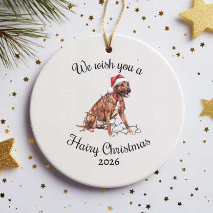 Christmas Rhodesian Ridgeback Ornament, Christmas Lights Dog Keepsake