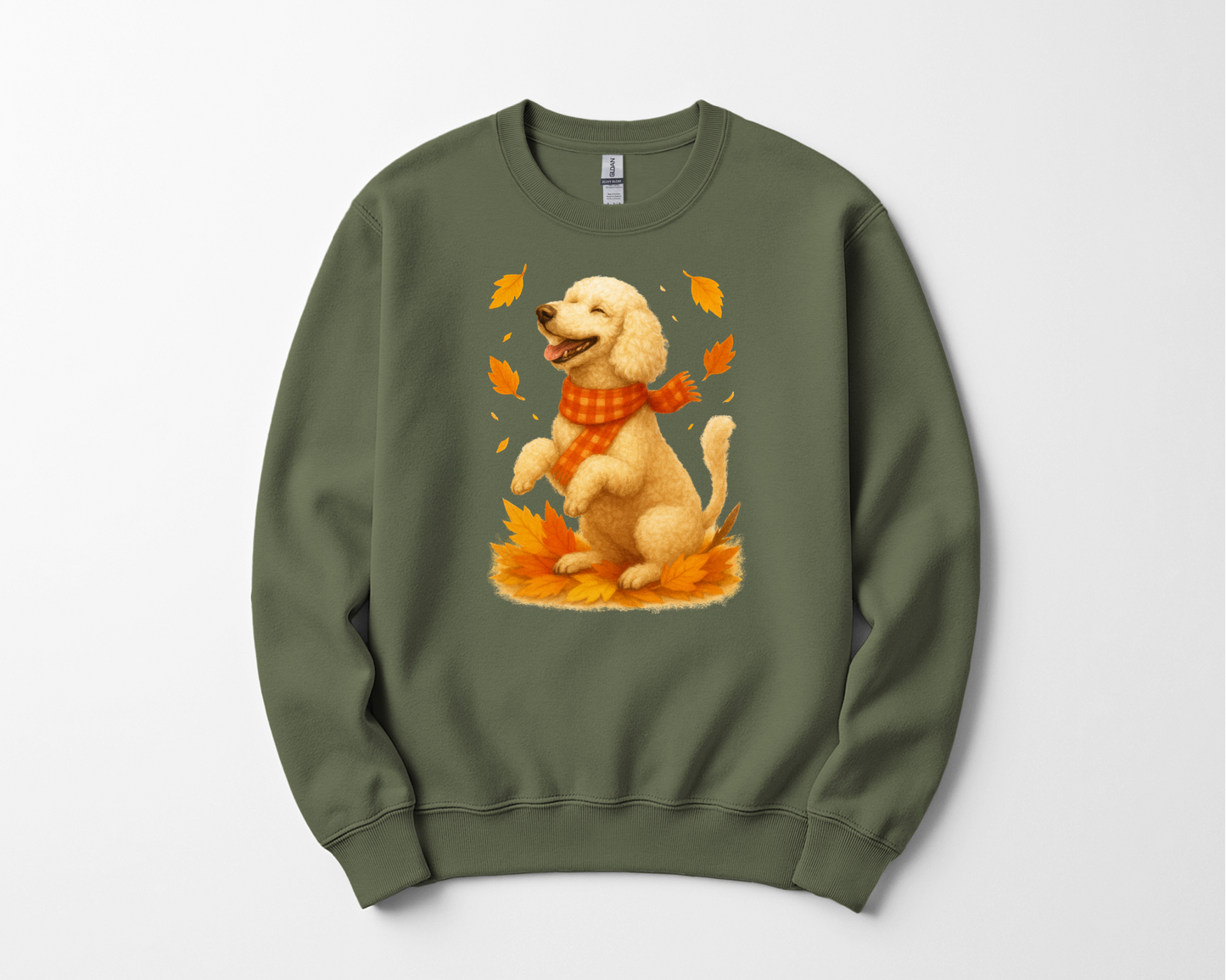 Poodle Autumn Shirt, Cozy Poodle Sweatshirt, Fall Dog Lover Apparel, Poodle Leaves Gift, Cute Dog Clothing, Autumn Vibes Sweatshirt