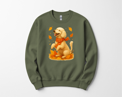Poodle Autumn Shirt, Cozy Poodle Sweatshirt, Fall Dog Lover Apparel, Poodle Leaves Gift, Cute Dog Clothing, Autumn Vibes Sweatshirt