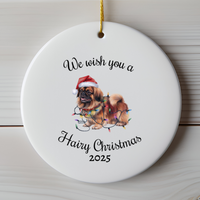 Load image into Gallery viewer, Christmas Pekingese Ornament, Christmas Lights Dog Keepsake
