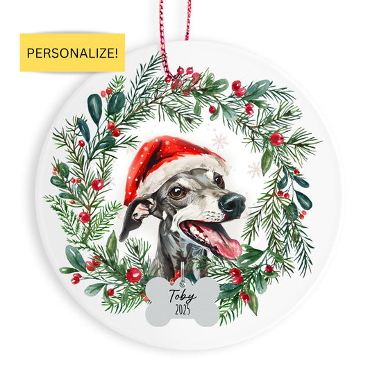 Personalized Greyhound Christmas Ornament