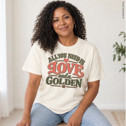 Golden Retriever Shirt, All You Need Is Love and a Golden