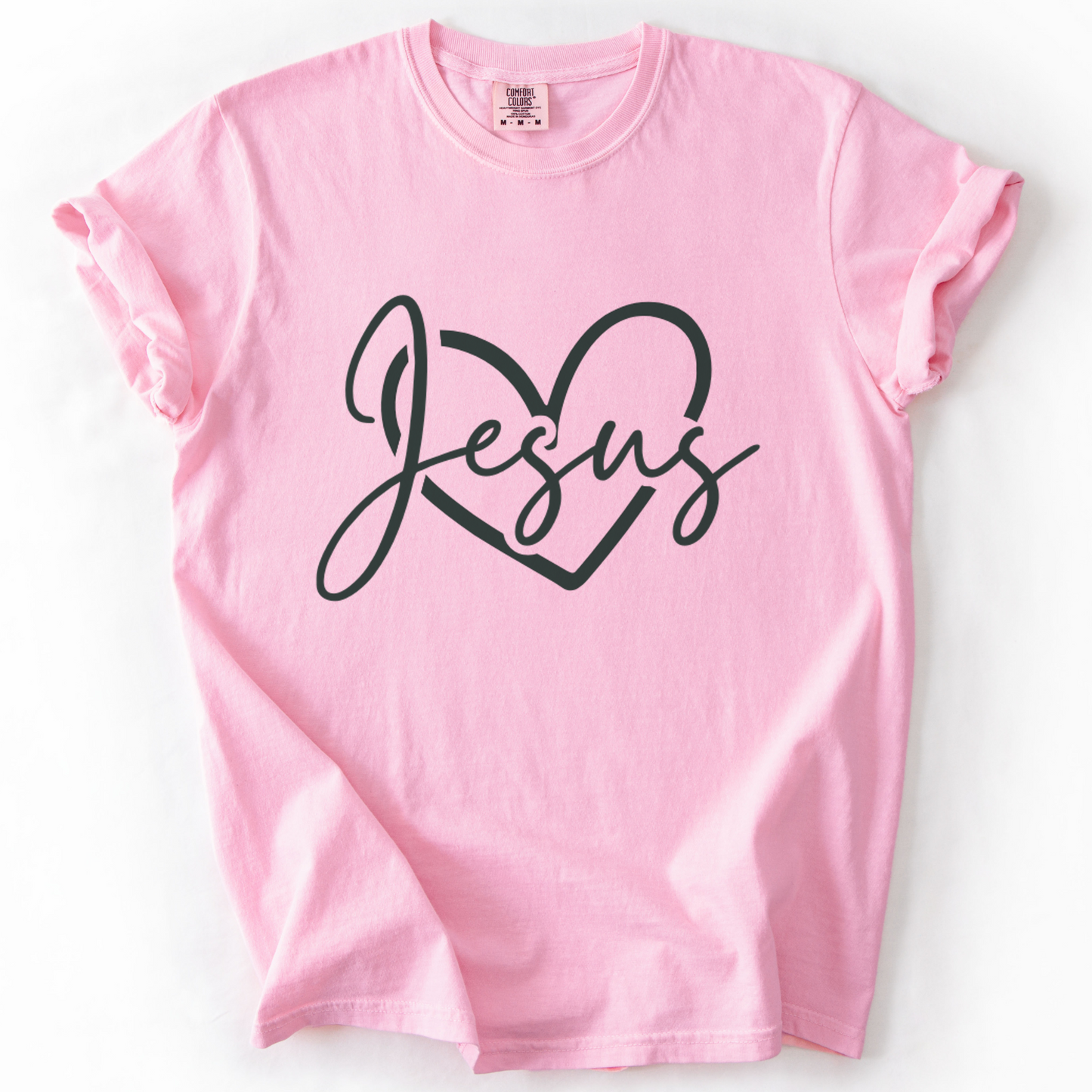Jesus Heart Shirt, Christian Faith Tee, Minimalist Comfort Colors Gospel Shirt
