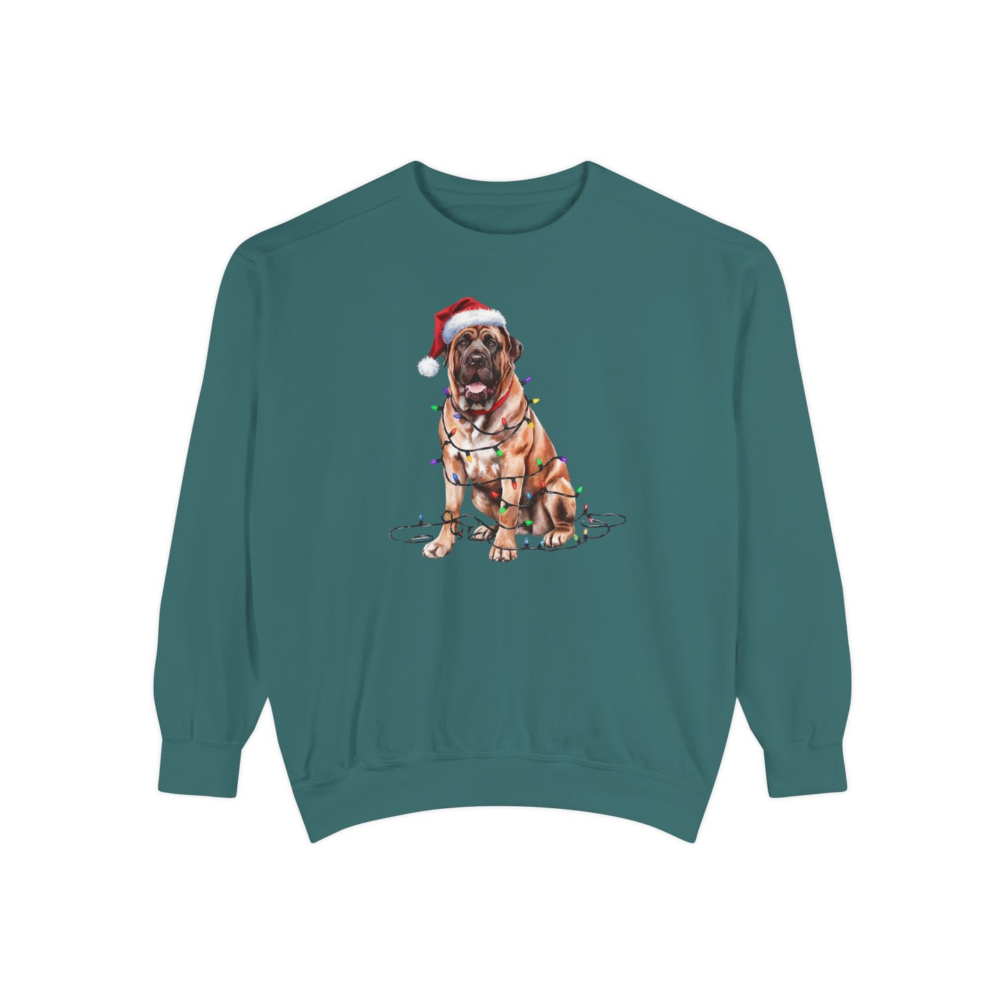 Christmas Mastiff Sweatshirt, Mastiff Mom, Christmas Lights Dog, Christmas Dog, Gift for Dog Lover, Mastiff Lover Sweatshirt