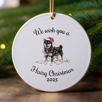 Load image into Gallery viewer, Christmas Black Shiba Inu Ornament, Christmas Lights Dog Keepsake
