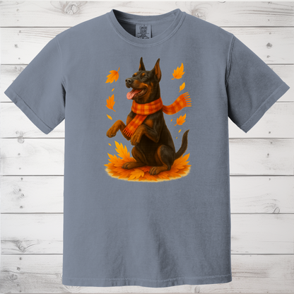 Doberman Autumn Sweater, Dog Lover Fall Apparel, Cozy Pet Sweatshirt Gift, Autumn Dog Fashion