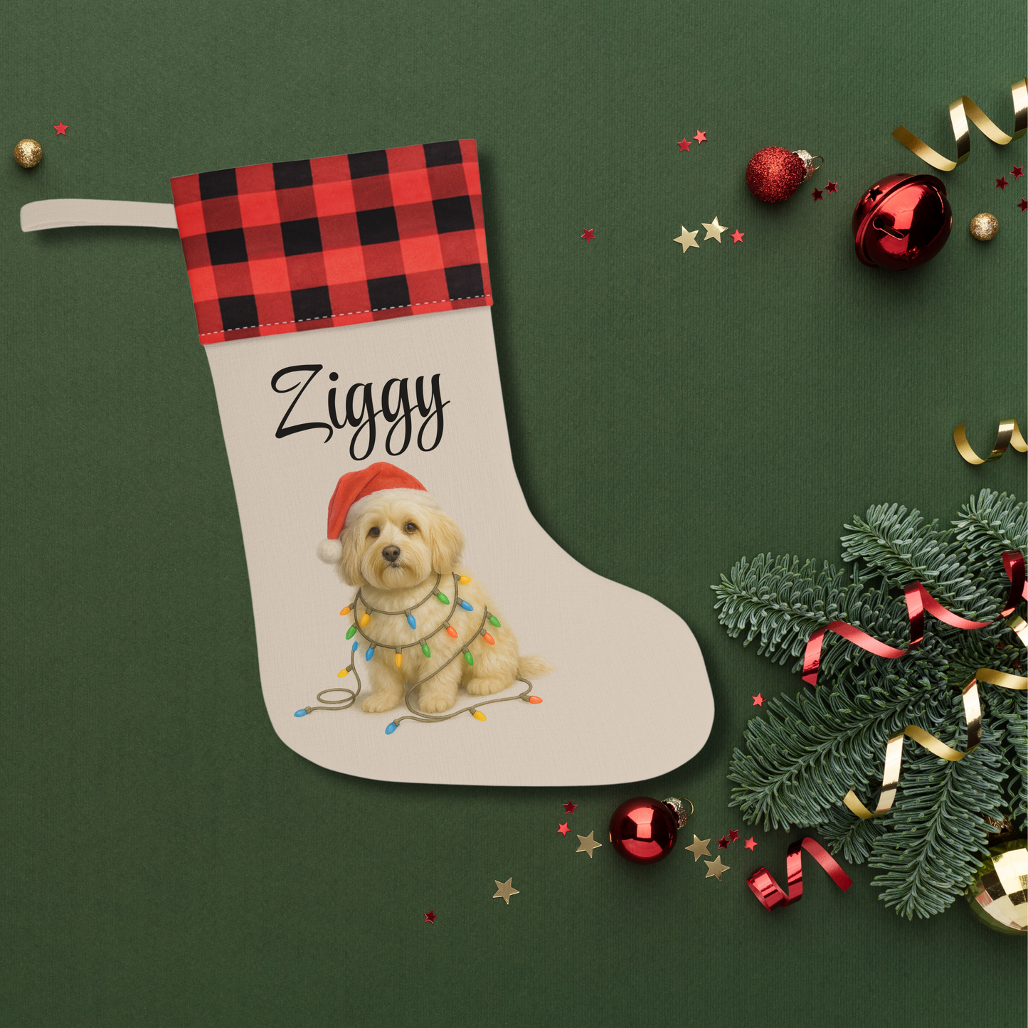 Personalized Havanese Christmas Stocking, Holiday Decor Gift for Pet Lovers