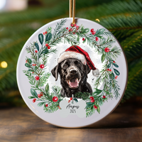Load image into Gallery viewer, Personalized Black Lab Ornament, Custom Dog Christmas Keepsake, Customized Pet Name Ornament, Pet Memorial Ornament, Custom Dog Keepsake
