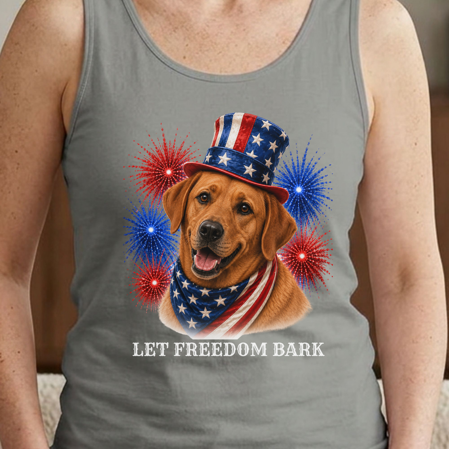 Patriotic Fox Red Lab Tank Top
