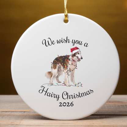 Christmas Borzoi Ornament, Christmas Lights Dog Keepsake, Christmas Dog, Borzoi Mom, Gift For Dog Lover, Borzoi