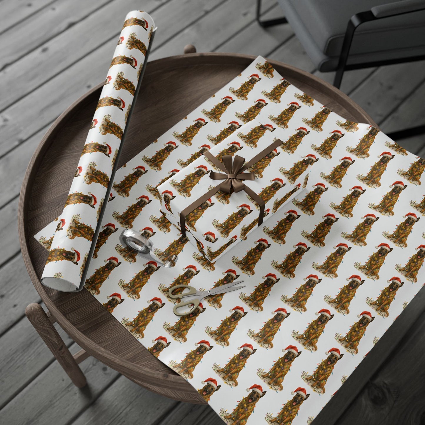 Belgian Malinois Christmas Lights Wrapping Paper