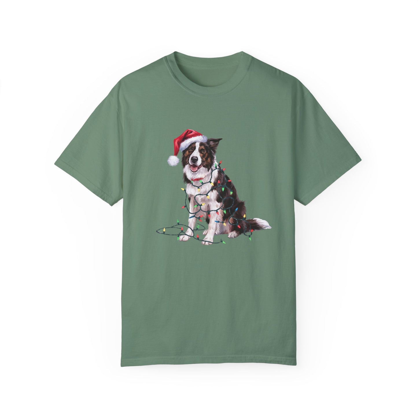 Christmas Border Collie Shirt, Christmas Lights Dog Tee, Christmas Dog Tee, Border Collie Mom Tshirt, Gift for Dog Lover, Border Collie