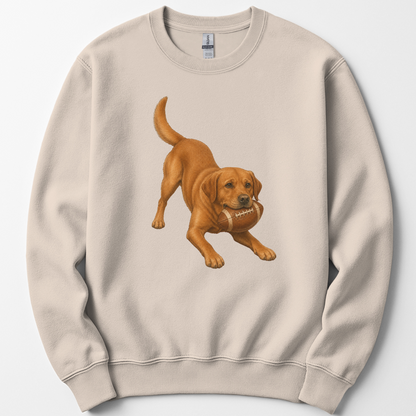Fox Red Lab Football Sweatshirt Dog Lover Game Day Crewneck Labrador Mom Gift