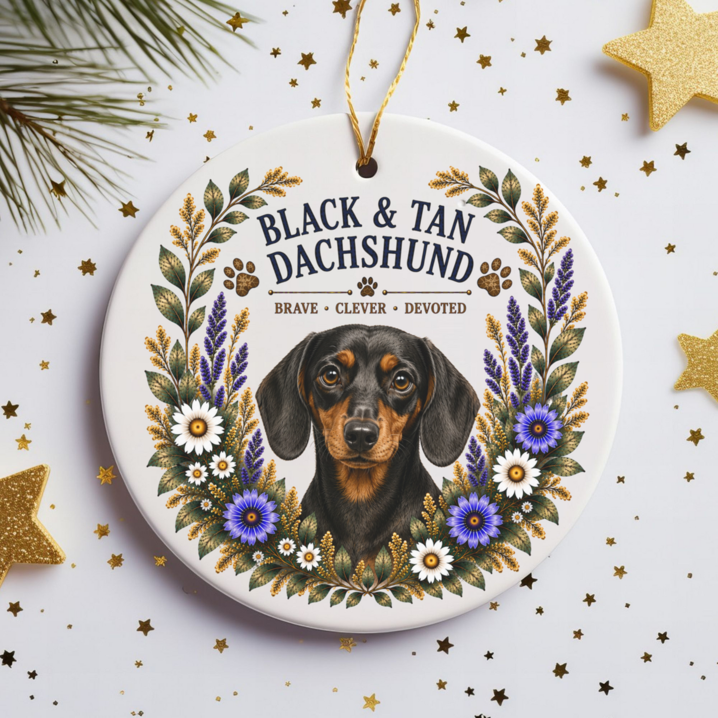 Black and Tan Dachshund Ornament, Dachshund Lover Gift, Doxie Mom Dog Keepsake