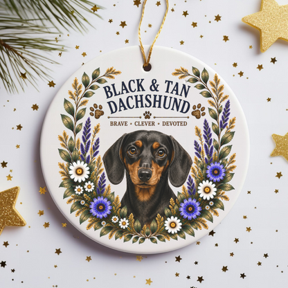 Black and Tan Dachshund Ornament, Dachshund Lover Gift, Doxie Mom Dog Keepsake