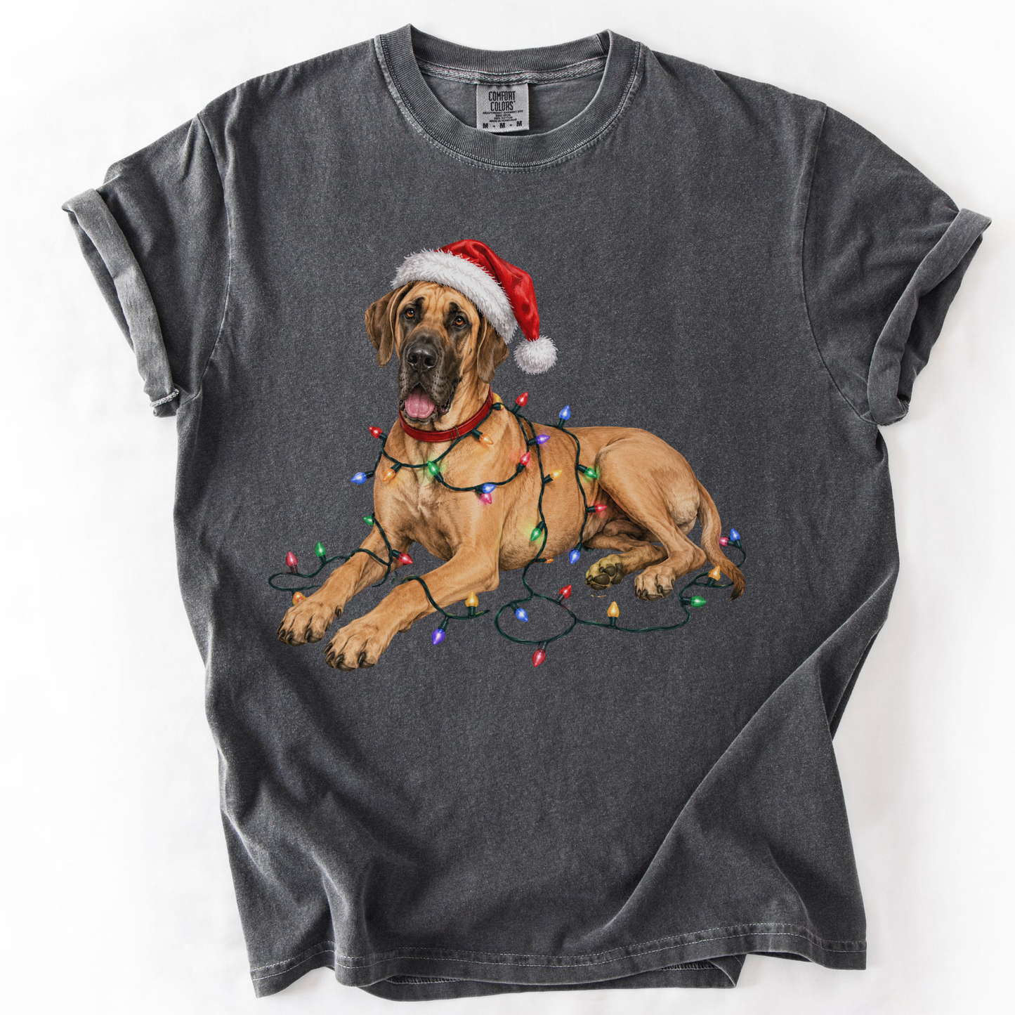 Fawn Great Dane Christmas Lights Shirt