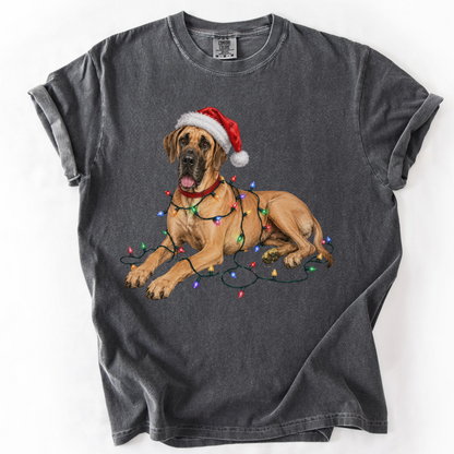 Fawn Great Dane Christmas Lights Shirt