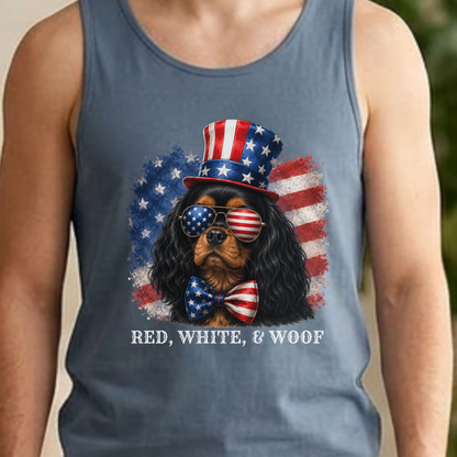 Patriotic Black and Tan Cavalier Tank Top