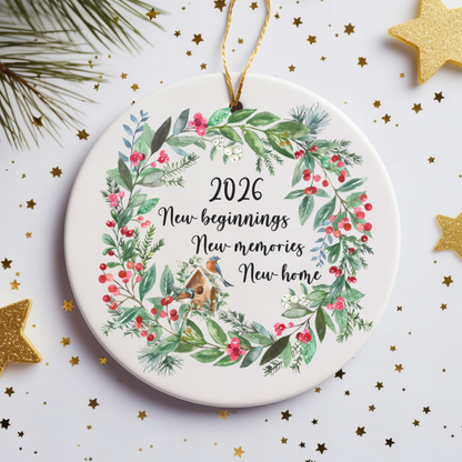 Personalized New Home Ornament, Christmas Holiday Ornament, New Beginnings, New Memories, First Home Ornament, First Christmas In New Home