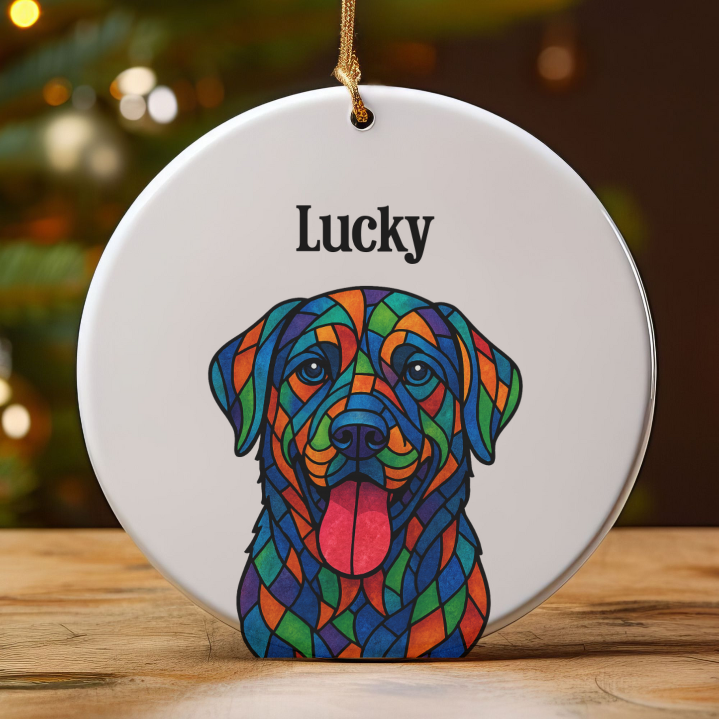 Personalized Geometric Pet Ornament