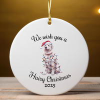 Load image into Gallery viewer, Christmas Kuvasz Ornament, Christmas Lights Dog Keepsake
