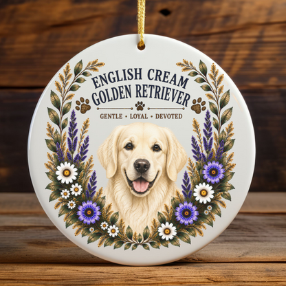 English Cream Golden Retriever Ornament, Golden Retriever Lover Gift, Dog Mom Breed Keepsake