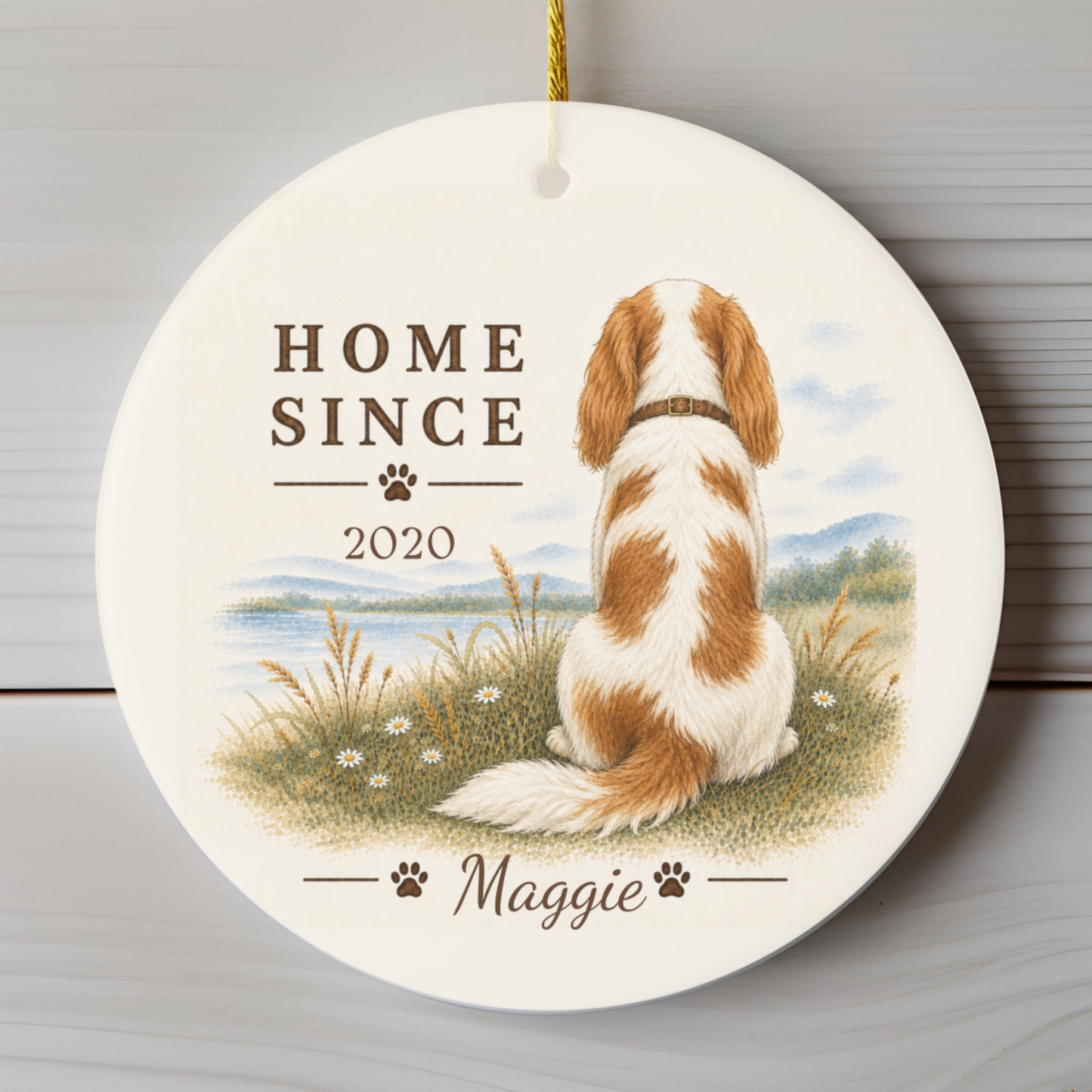 Personalized Blenheim Cavalier Ornament, Double Sided Gotcha Day Gift, Custom Dog Keepsake