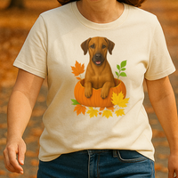 Load image into Gallery viewer, Rhodesian Ridgeback Pumpkin Shirt, Fall Dog Lover Tee on Comfort Colors 1717
